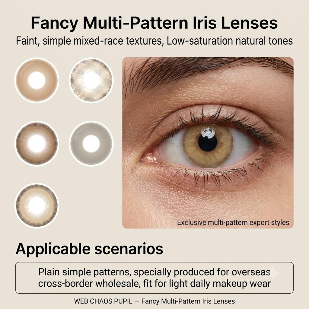 WEB CHAOS PUPIL — Fancy Multi-Pattern Iris Lenses(1000 pairs)